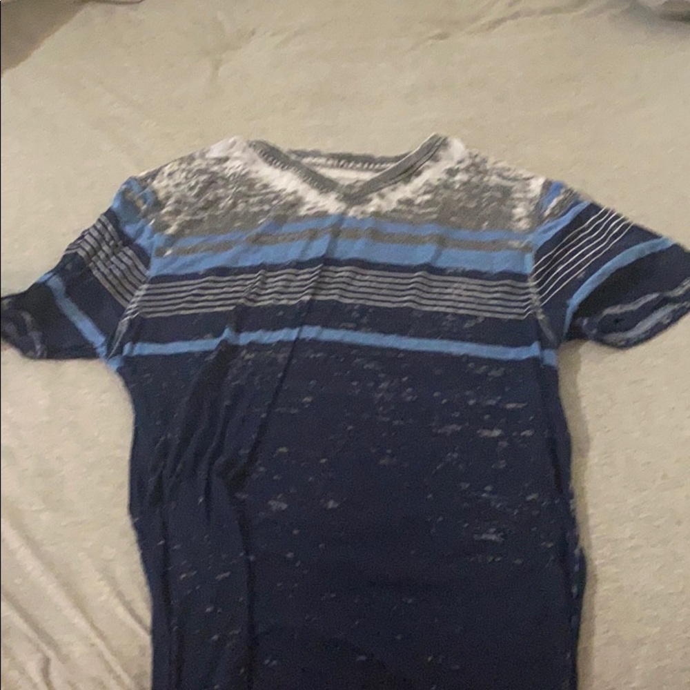 Striped V Neck Tee